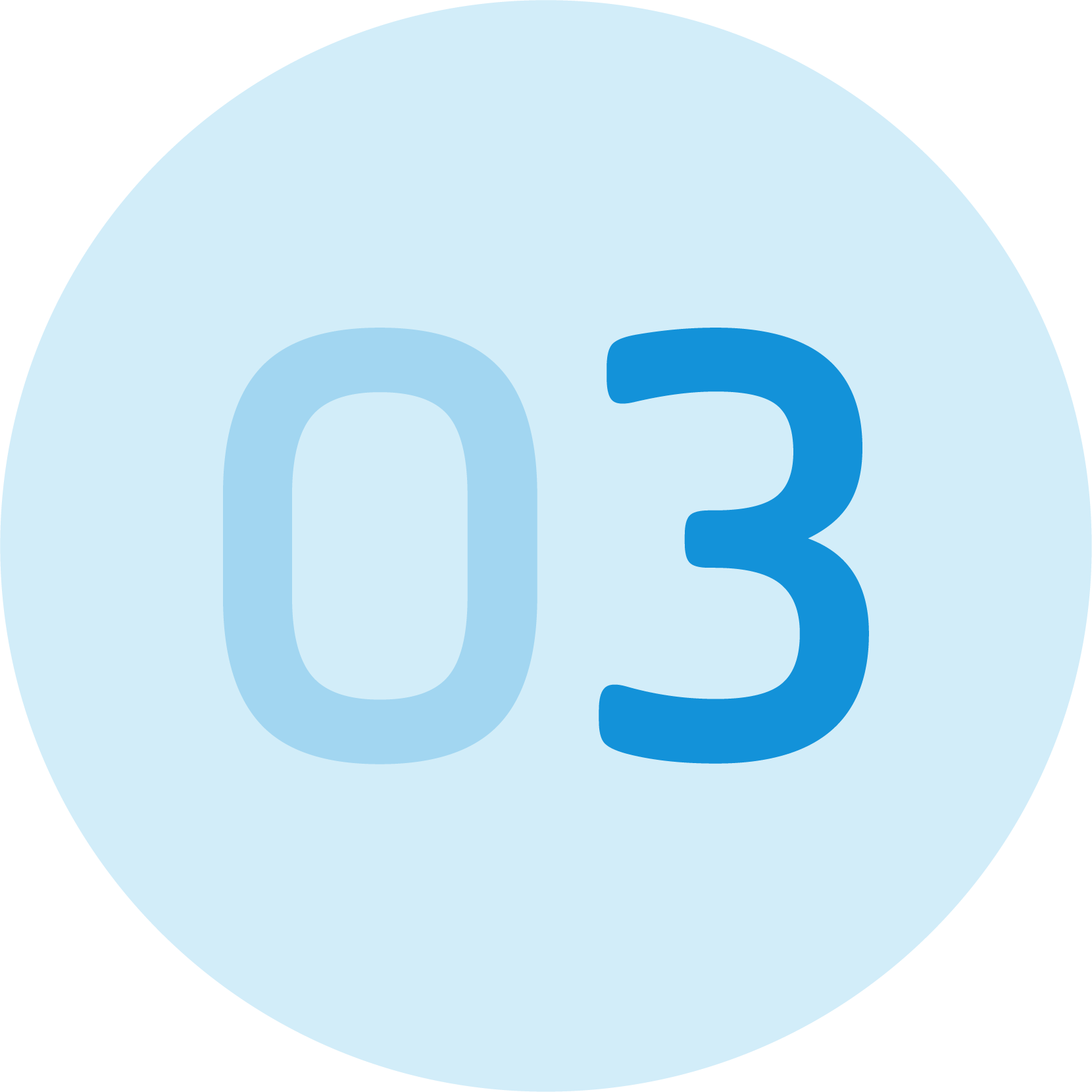 Step three numeric graphic icon