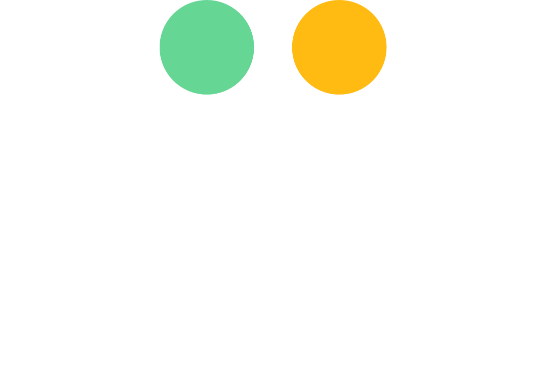 Smiling graphic with two colorful circles