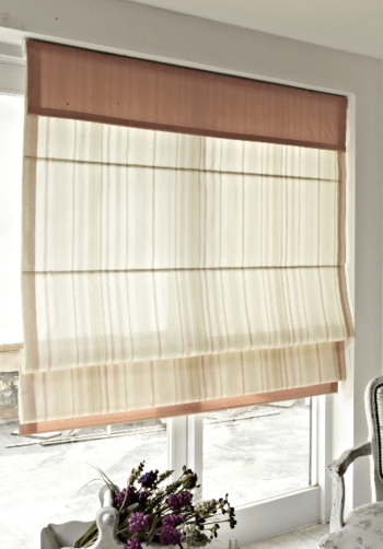 Fancy blind curtain installed in window