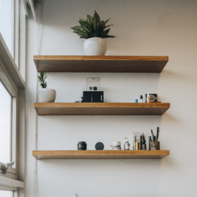 Custom wall shelving units