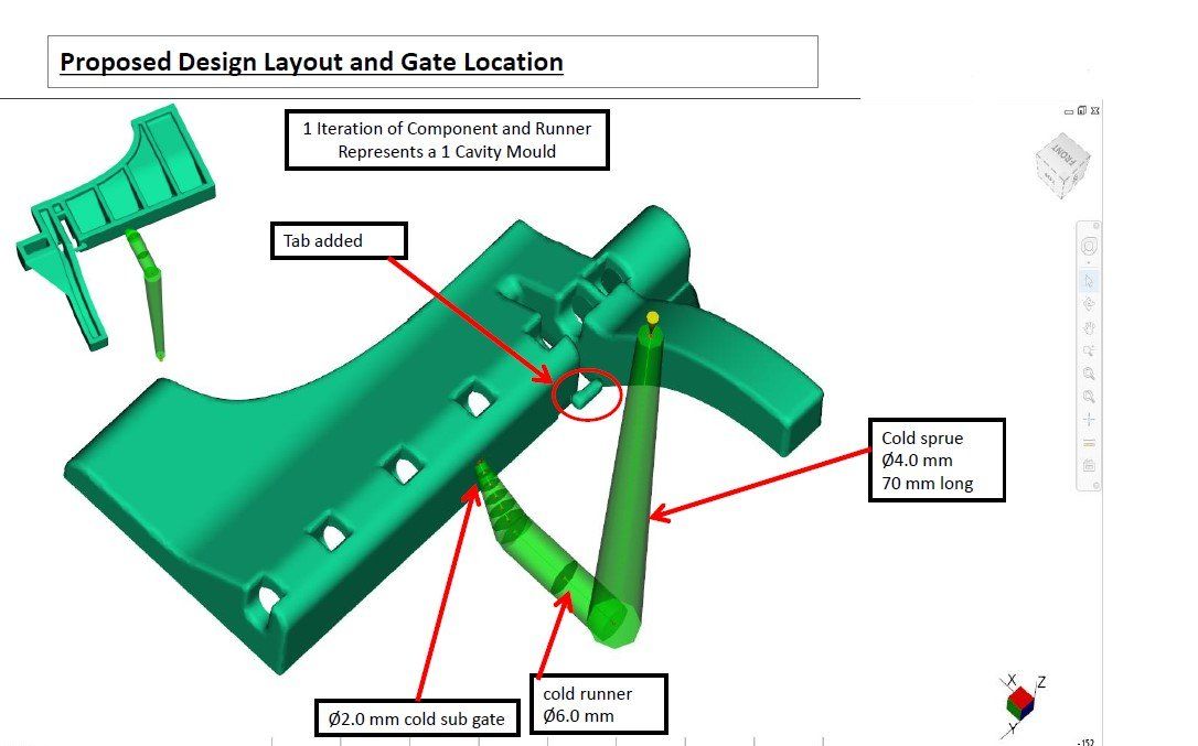 A drawing of a green object with the words proposed design layout and gate location