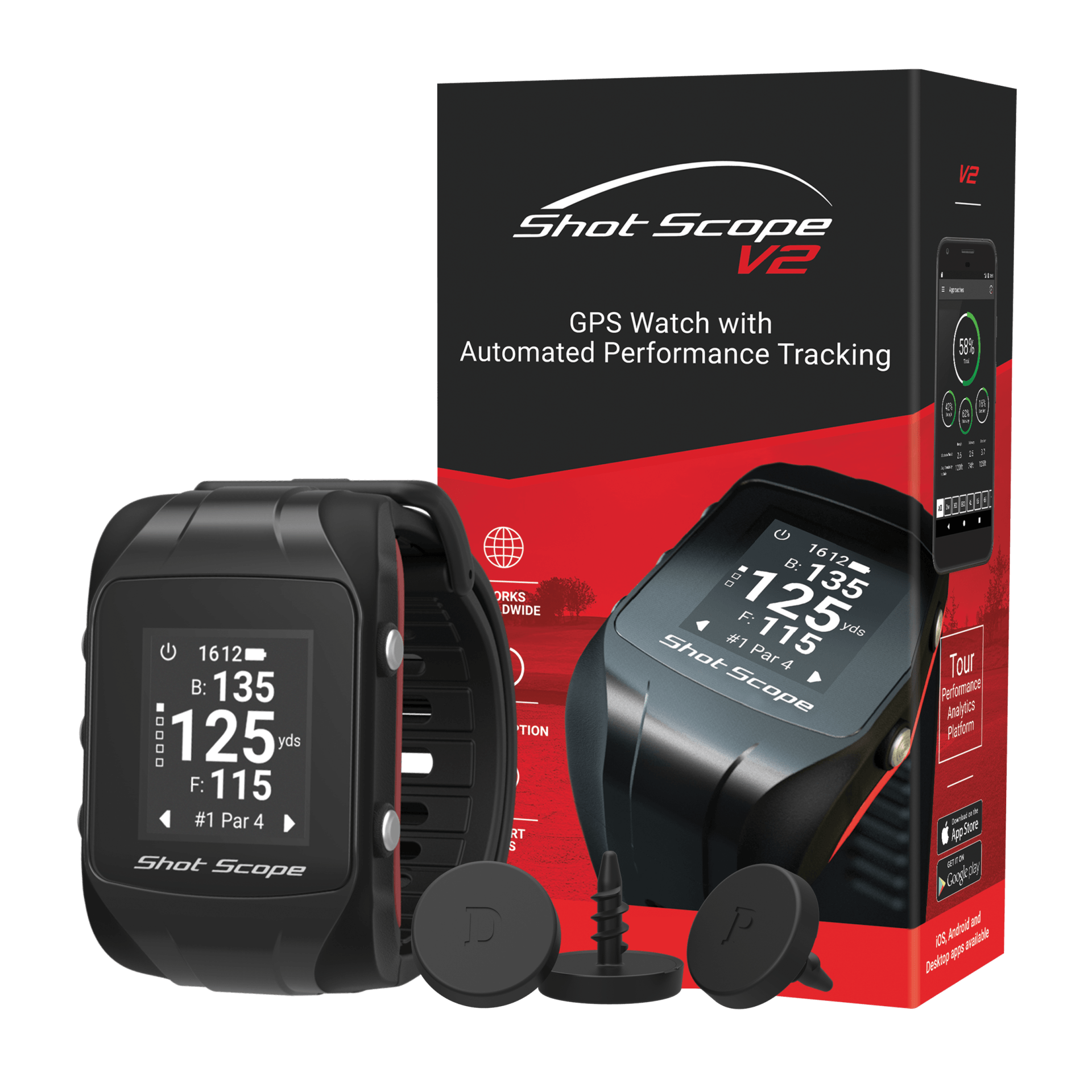 A shot slope v2 gps watch with automatic performance tracking