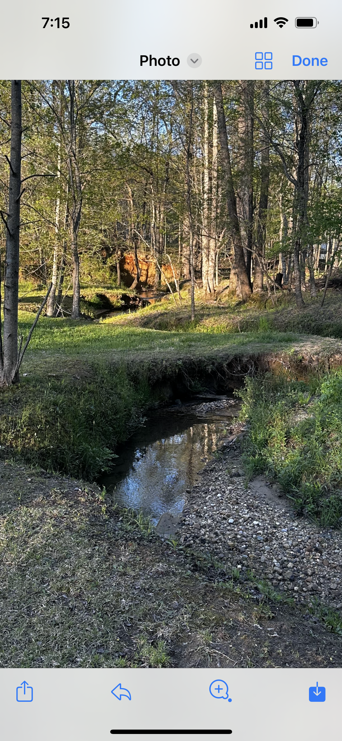 A stream running through the property.