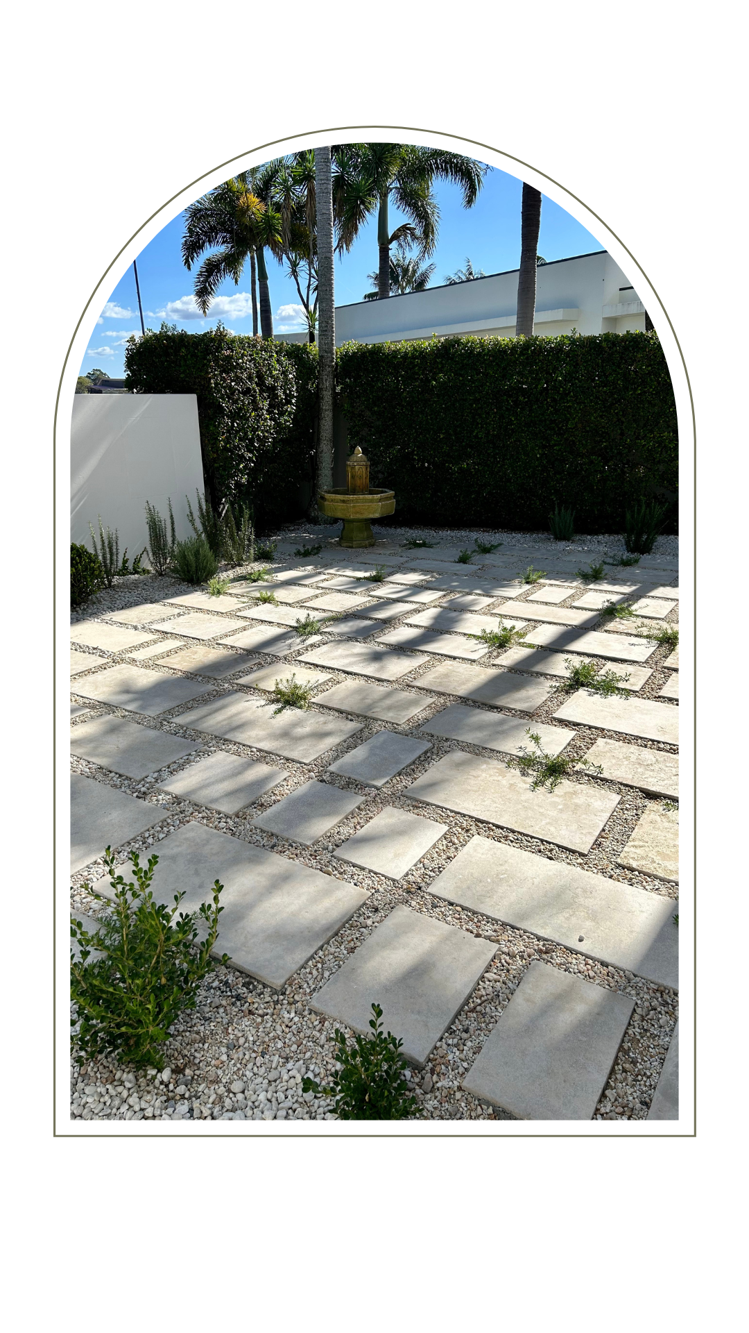 Stone pavers in a backyard - Paving Gold Coast
