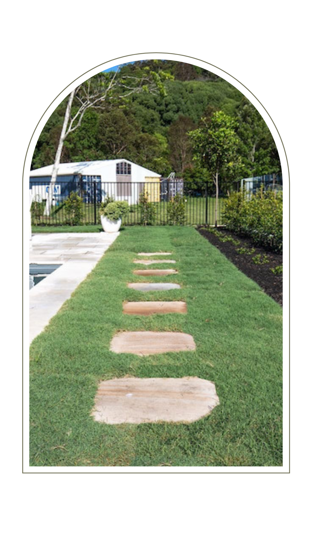 Stone walkway beside a pool - Pool Landscaping Gold Coast