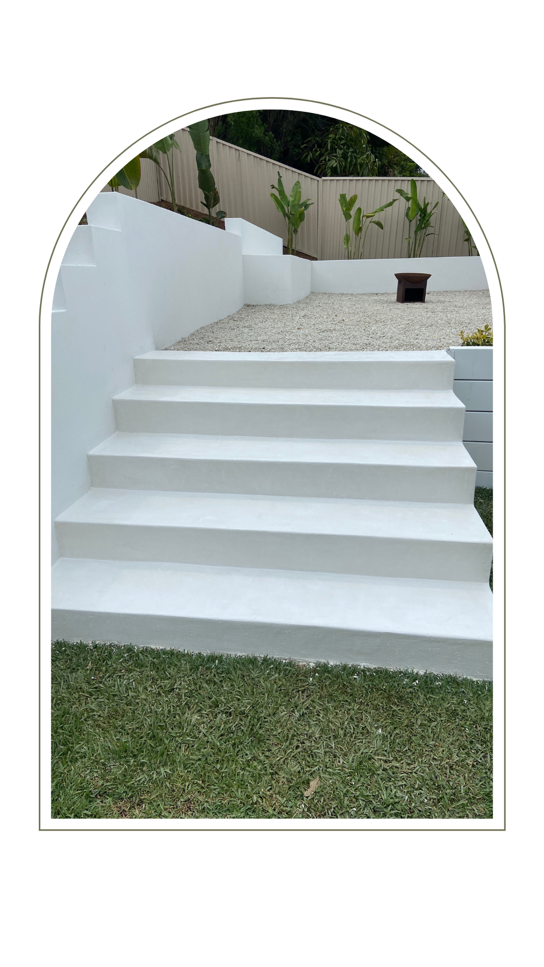 Rendered concrete steps - Concreting Gold Coast