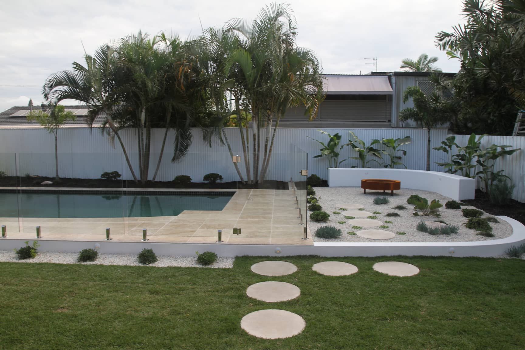 Pool surrounds featuring a range of plants - Softscaping Gold Coast