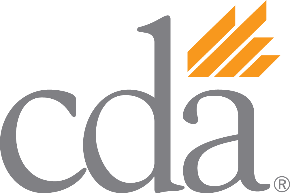 The logo for the California Dental Association, featuring the gray lowercase letters