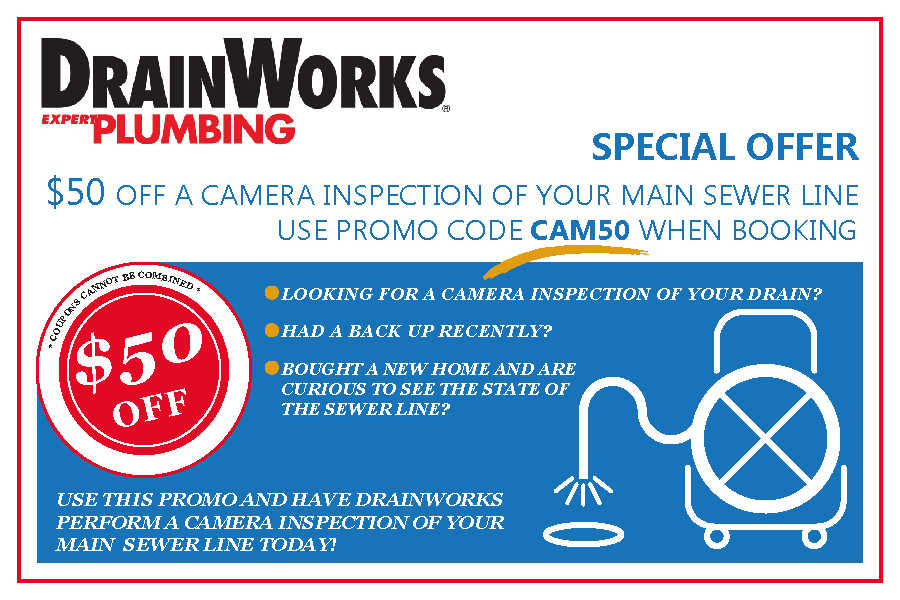 Toronto Plumber promotion $50 Off Camera Inspections