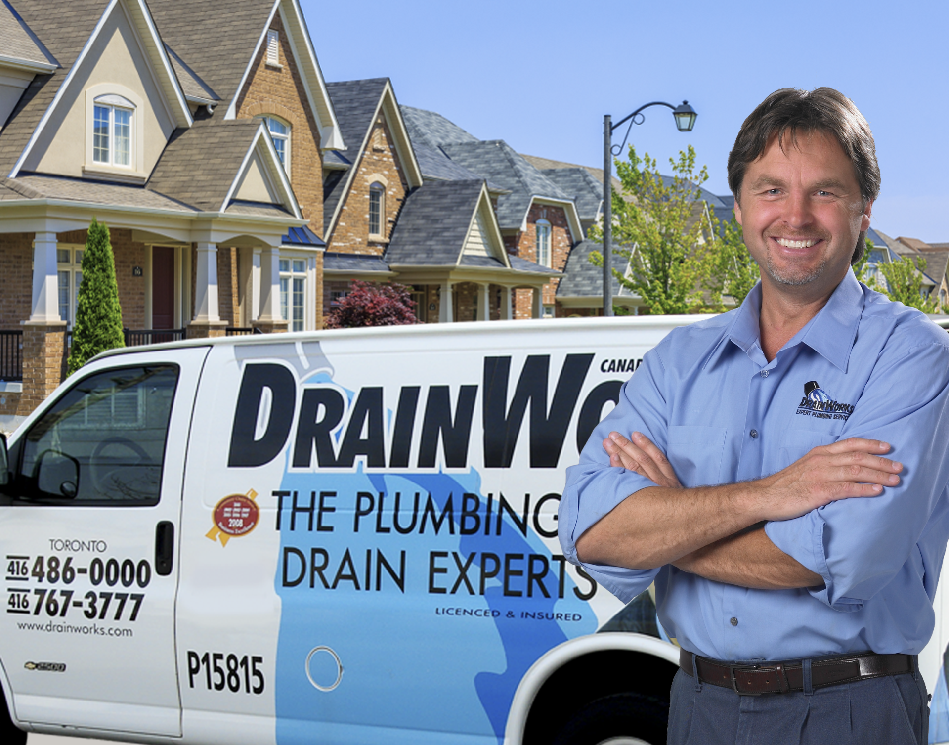 drainworks plumbing toronto terry crossed arms