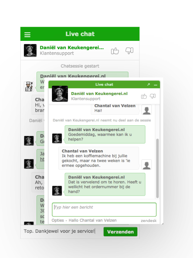 live chat screenshots