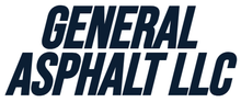 The logo for general asphalt llc is black and white.