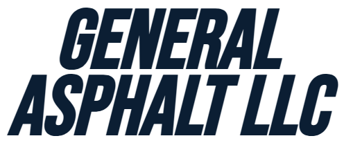 The logo for general asphalt llc is black and white.