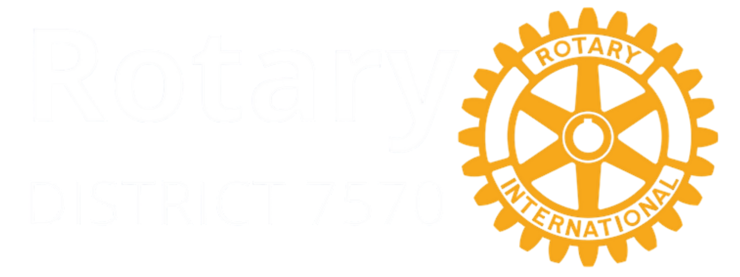 Orange Rotary International gear logo on a white background