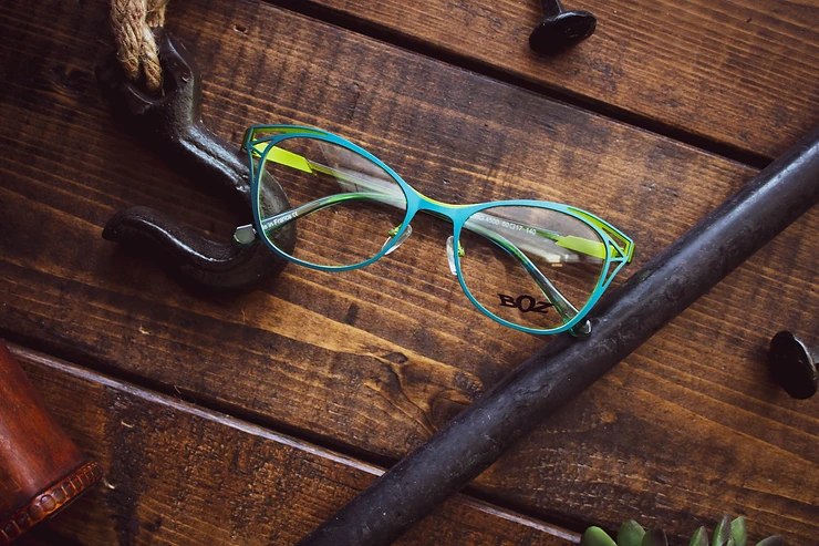 blue and green funky frames