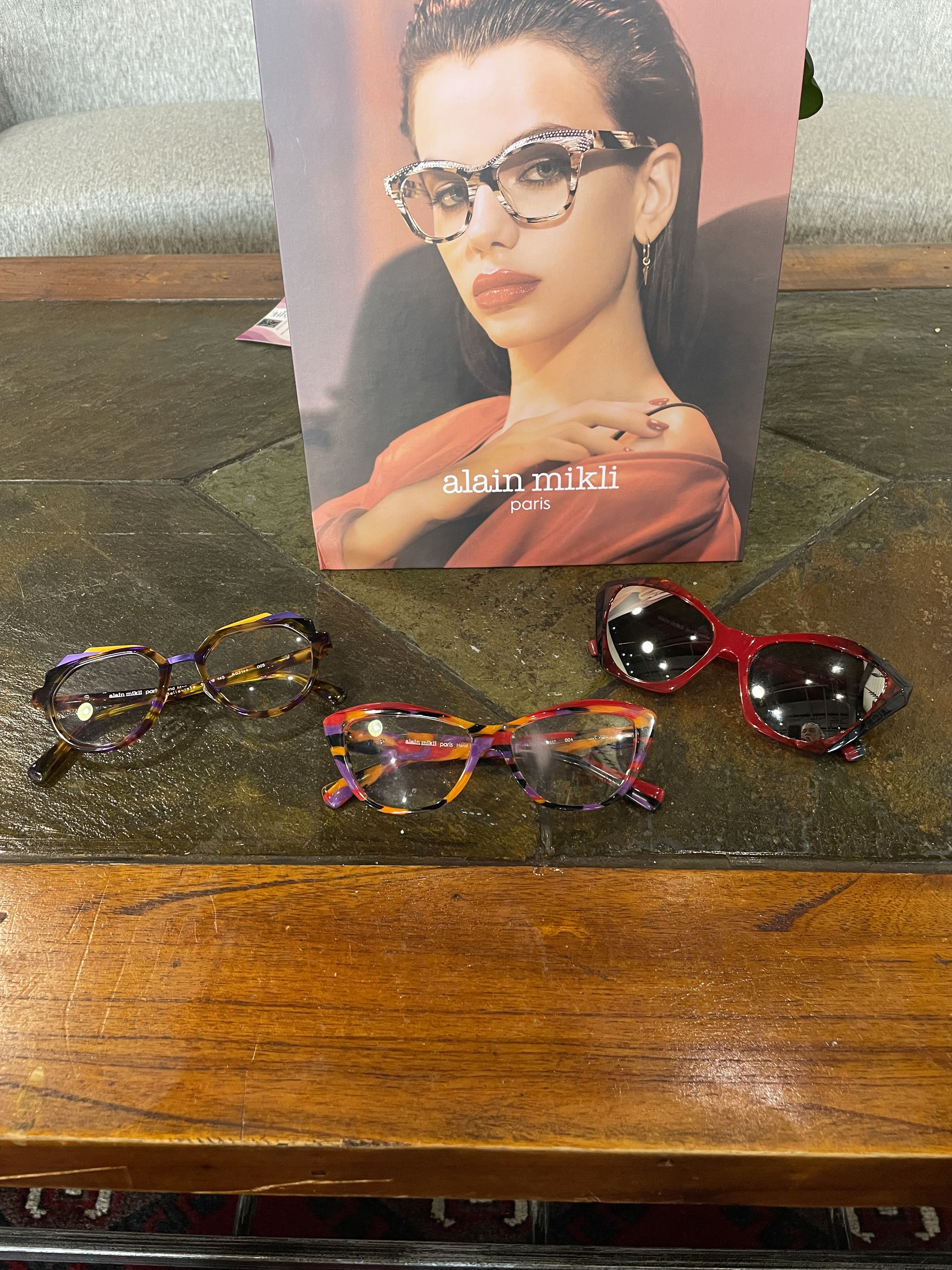 alain mikli assorted glasses with bold frames