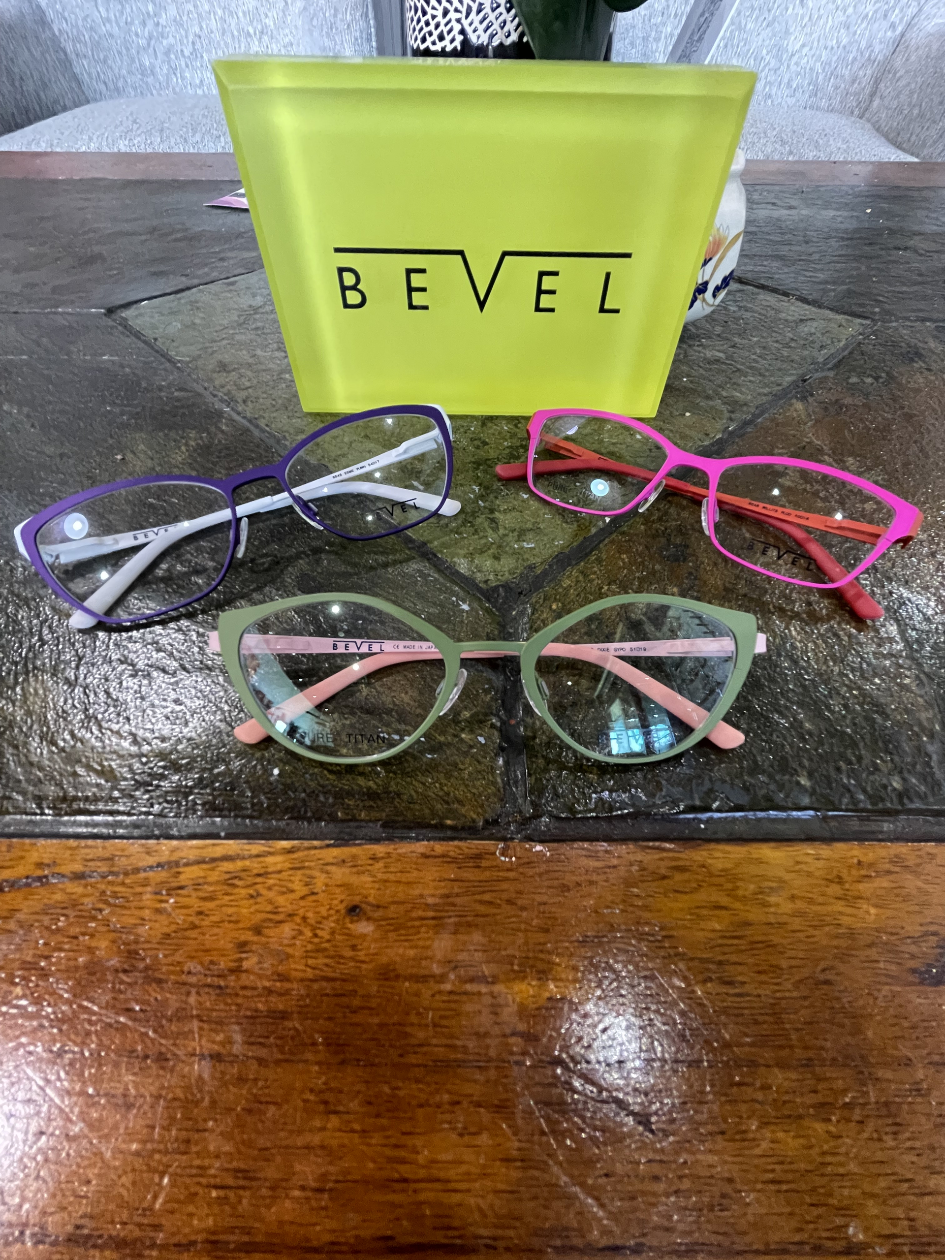 bevel branded eye glass frames in assorted styles