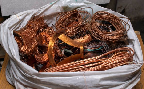 A bag of copper waste ready for delivery to Ranch Town Recycling Center, highlighting copper recycli