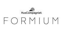 Et sort/hvidt logo for en virksomhed kaldet formium.