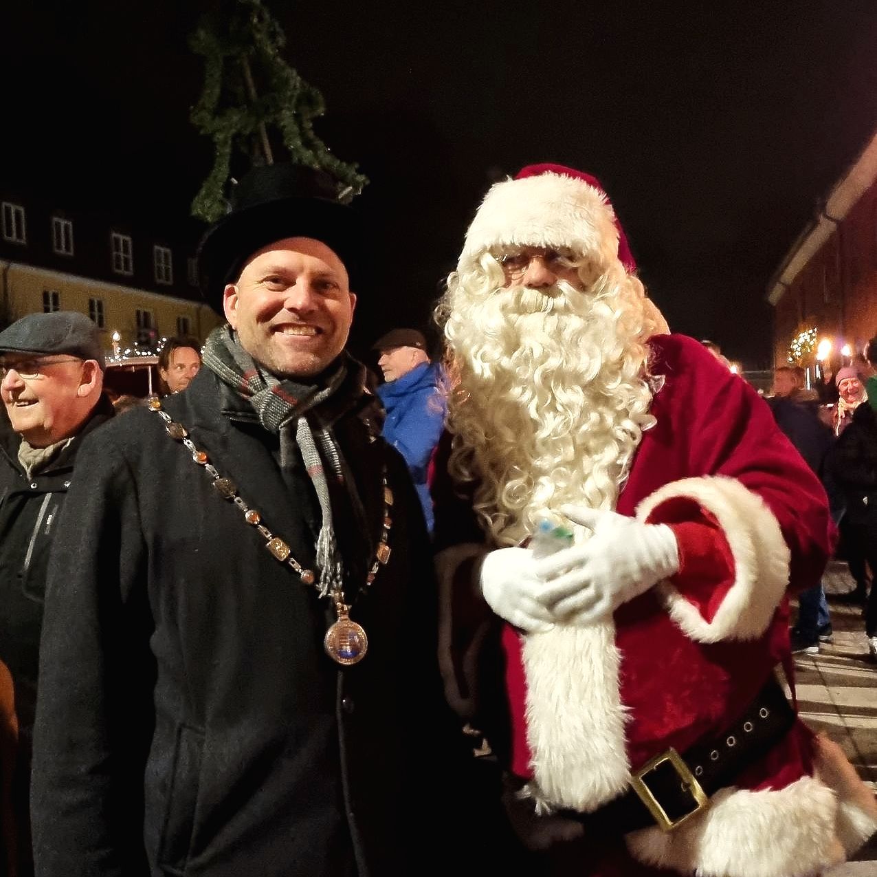 Billede fra jul i Præstø - Borgmesteren og julemanden