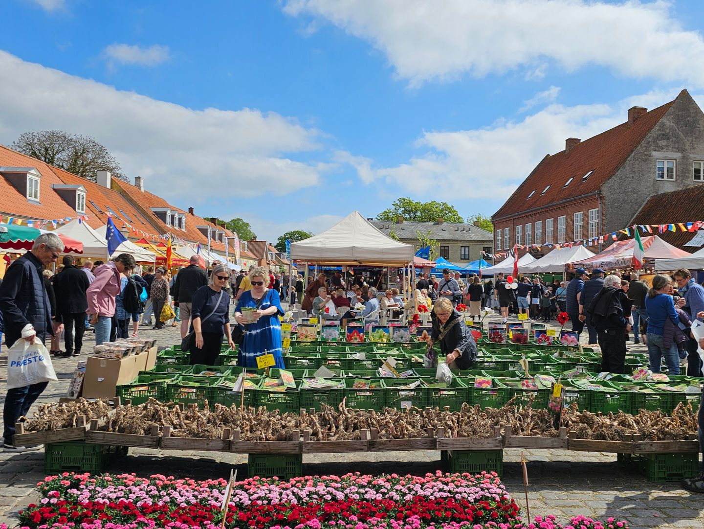 Maleri af Præstø Rådhus under Fransk Forår