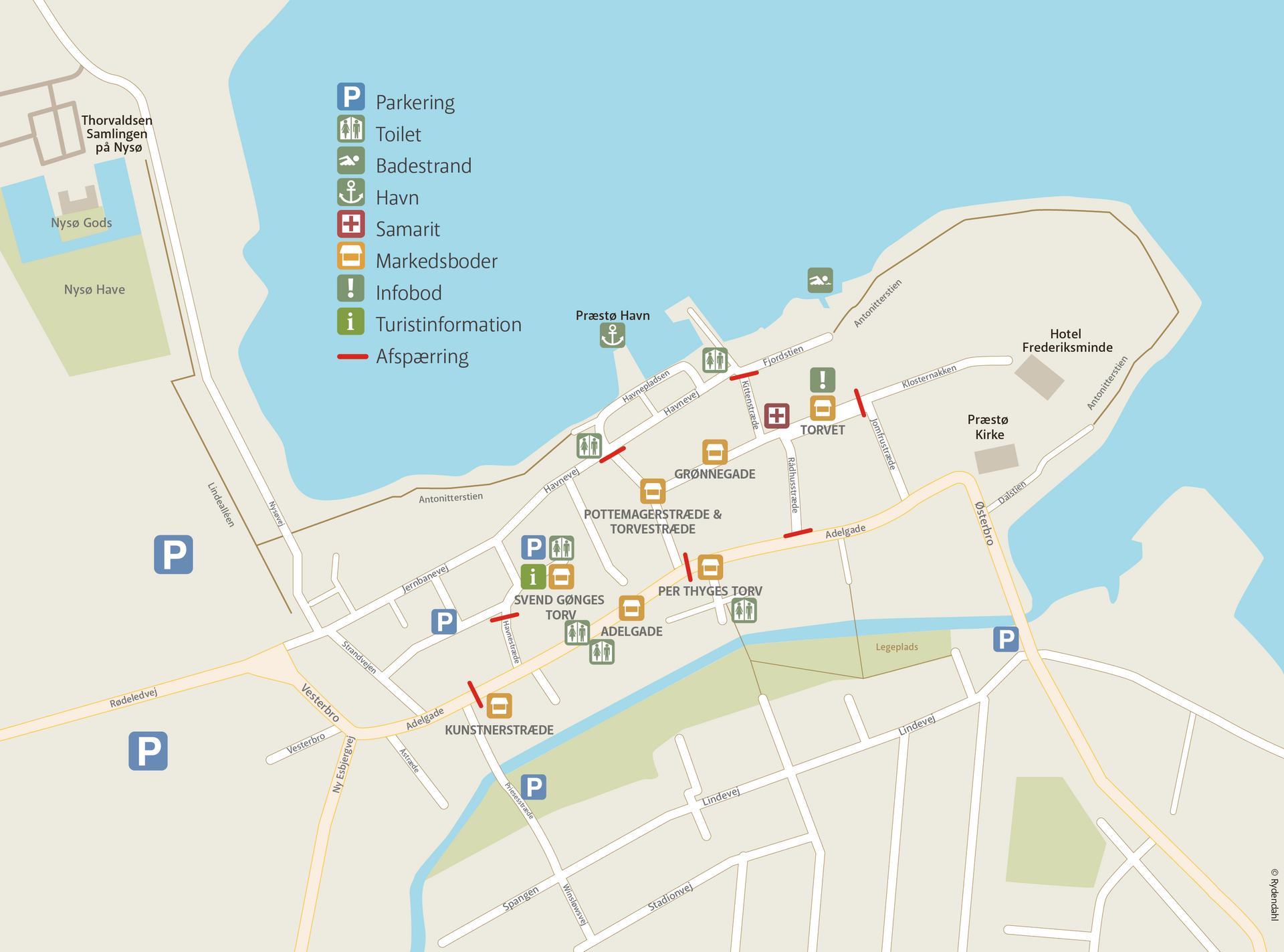 Maleri af Præstø Rådhus under Fransk Forår