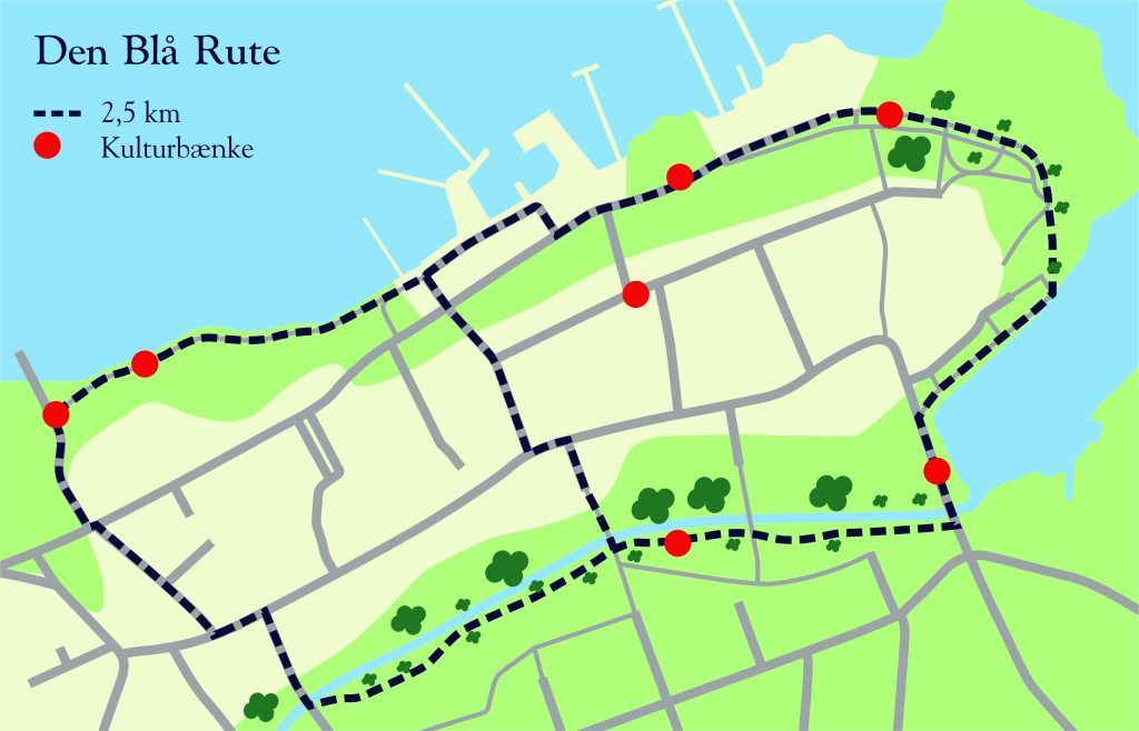 Kort over Blå Rute i Præstø