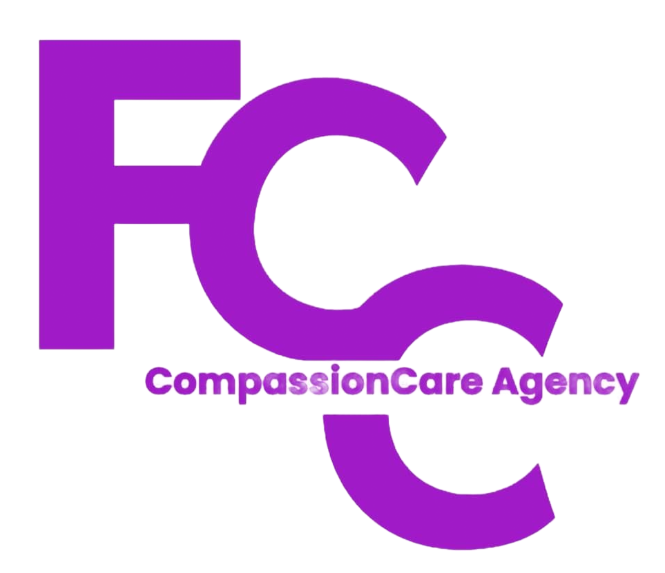 Purple "FC" logo with "CompassionCare Agency" text.