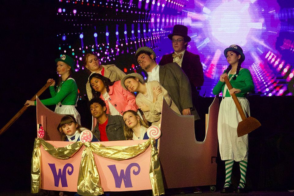 Willy Wonka sails away with kids and parents on the chocolate river