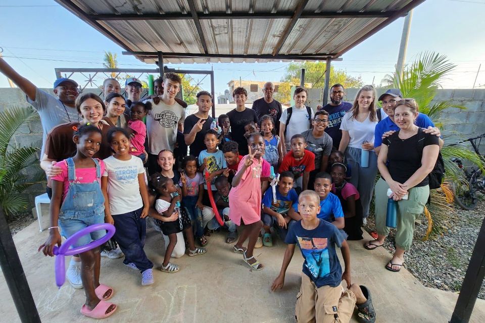 ODCS students and leaders pose with members of Kefale Church