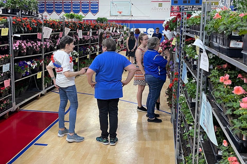 Buyers and volunteers at the 2024 ODCS Plant Sale