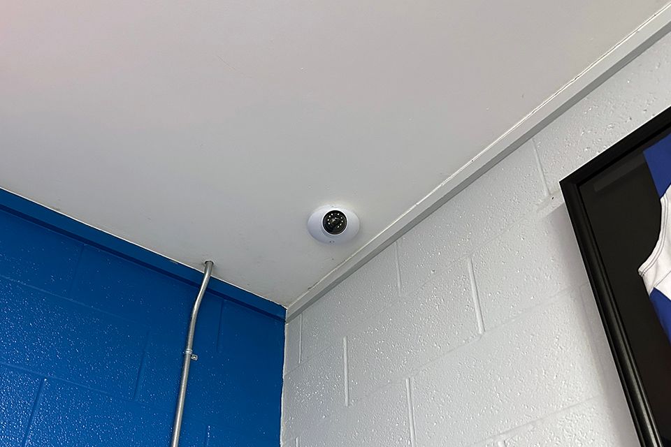 Ceiling-mounted security camera