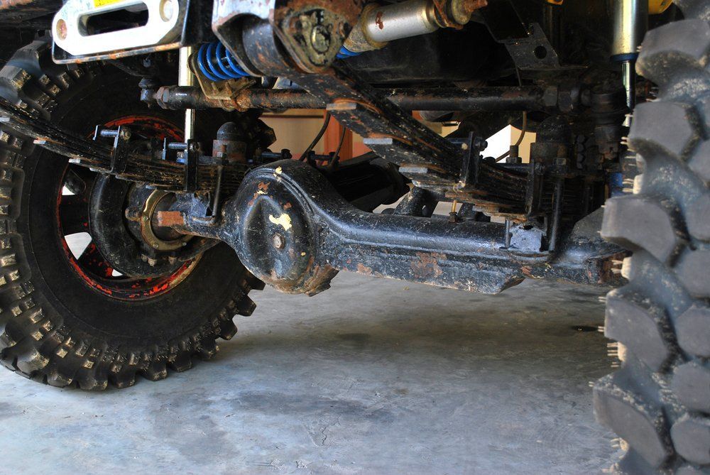 A Close up Of the Front Suspension of A Vehicle — Emu Park Automotive and Tyre Service in Emu Park, QLD