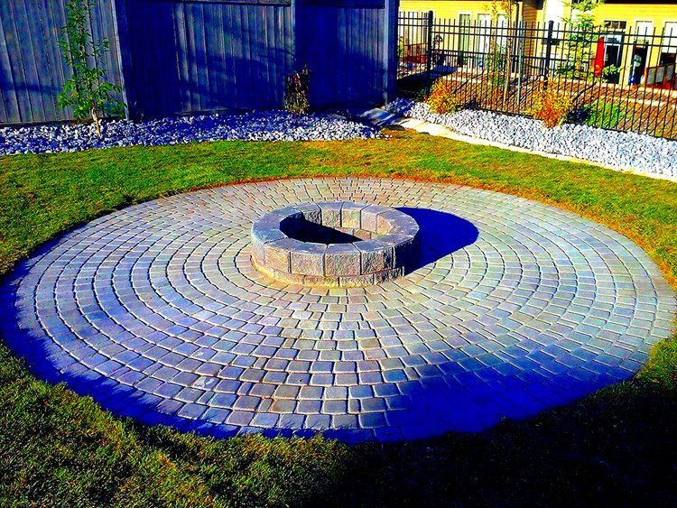 roman patio and firepit