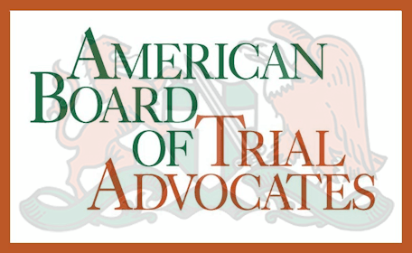 A logo for the american board of trial advocates