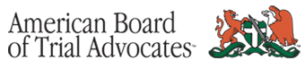 The logo for the american board of trial advocates