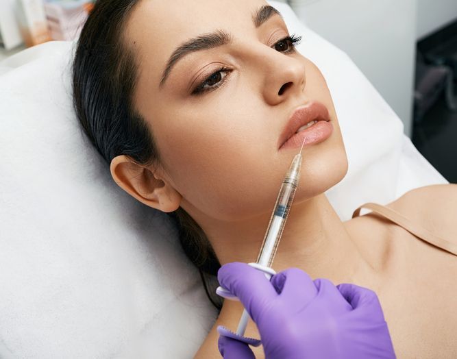 Lips filler injection for beautiful woman