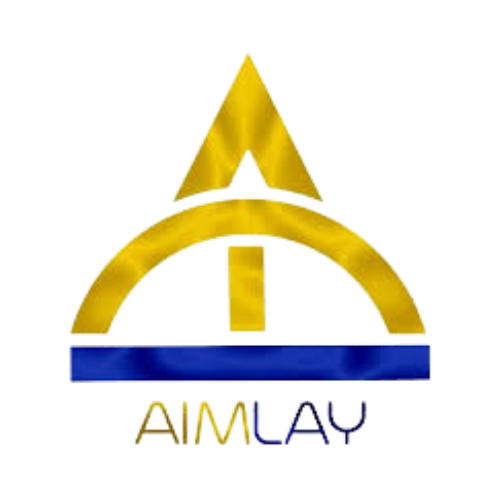 Logo: gold triangle over a gold arch and a blue bar, with 