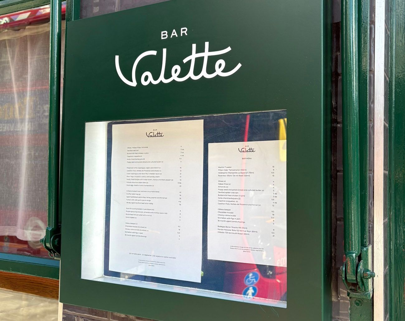 Bar Valette menu box