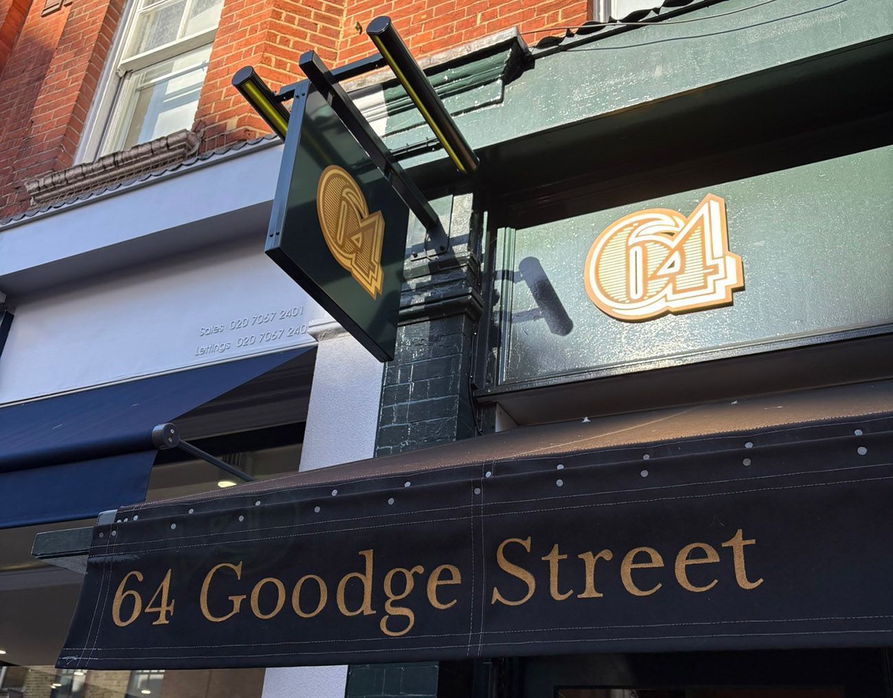 Goodge Street hospitality signage