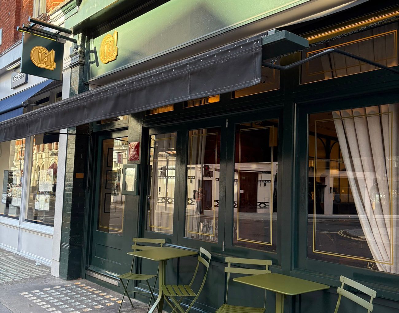 64 Goodge Street hospitality signage after renovation