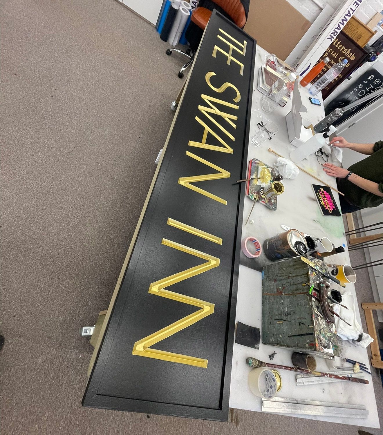 The Swan Inn character signage 2