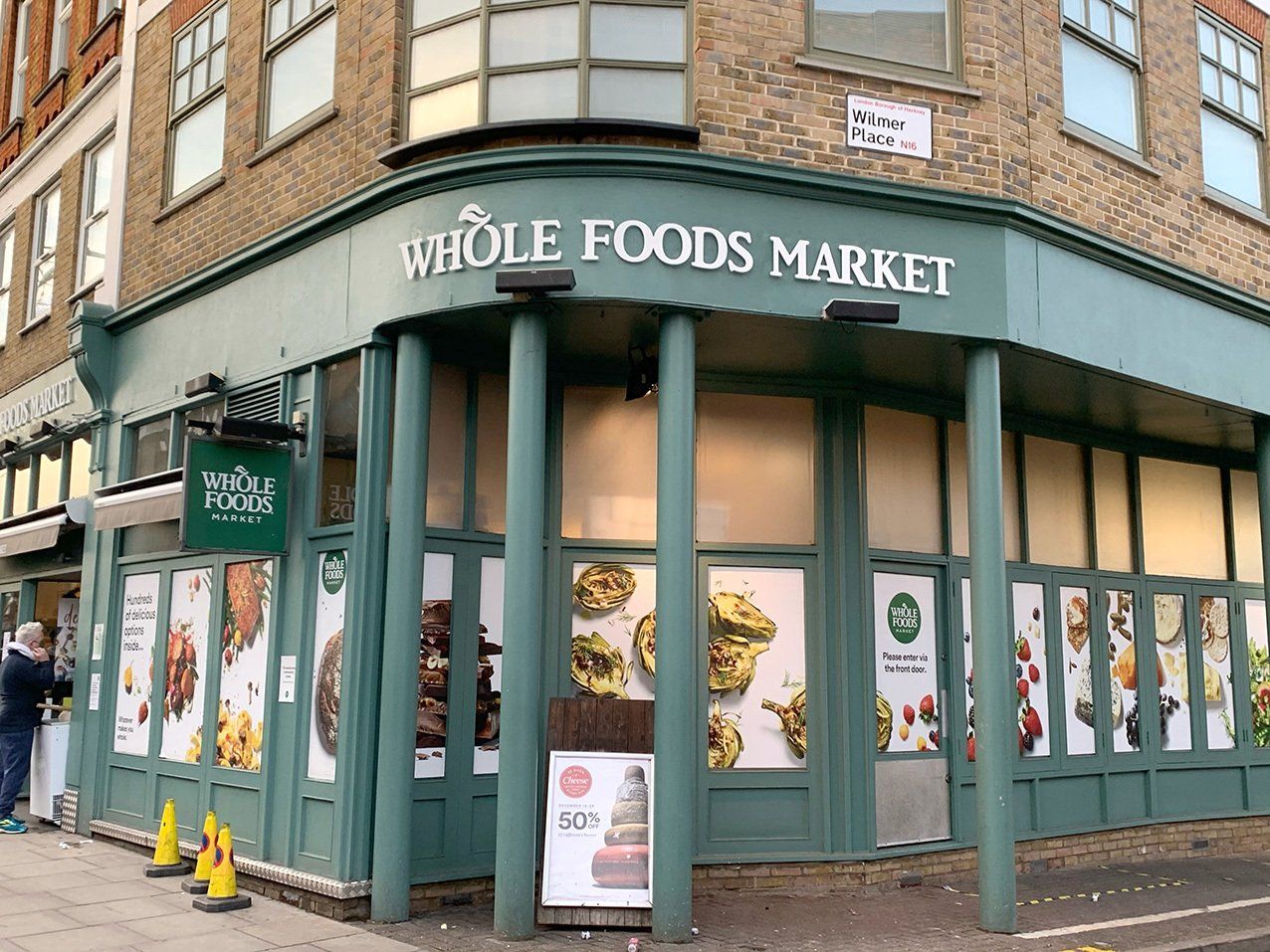 Whole Foods external acrylic letters on shop front