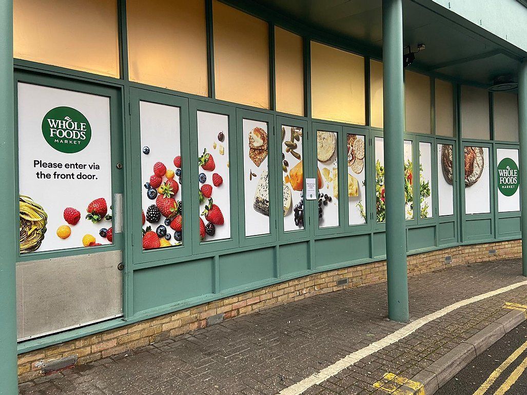 Matt sealed external colour digital prints on glazing