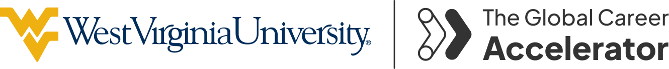 West Virginia University and The Global Career Accelerator logos
