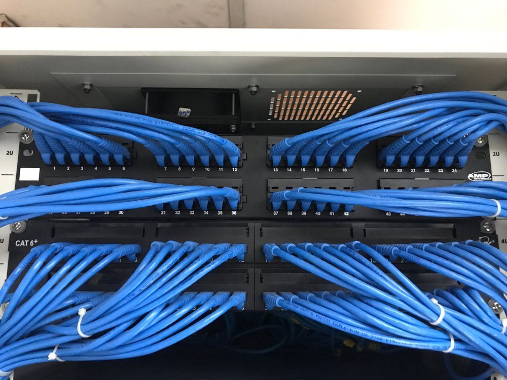 Network Cables in The Server Rack