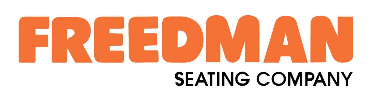 The freedman seating company logo is orange and black on a white background.