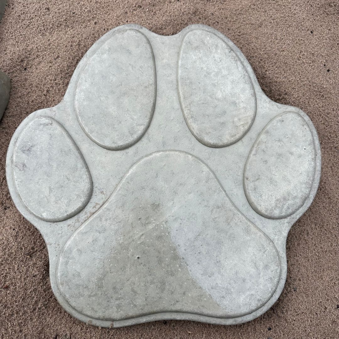 Concrete Paw-shaped Stepping Stone on Sandy Ground — Concrete Sleepers NSW in Newcastle, NSW