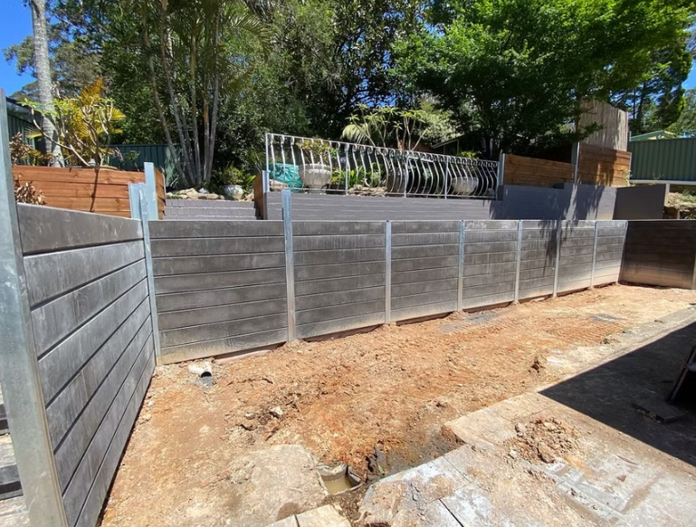 A Retaining Wall Made of Concrete Panels — Concrete Sleepers NSW in Newcastle, NSW