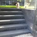 Dog Standing on Top of Outdoor Stone Steps — Concrete Sleepers NSW in Sancrox, NSW